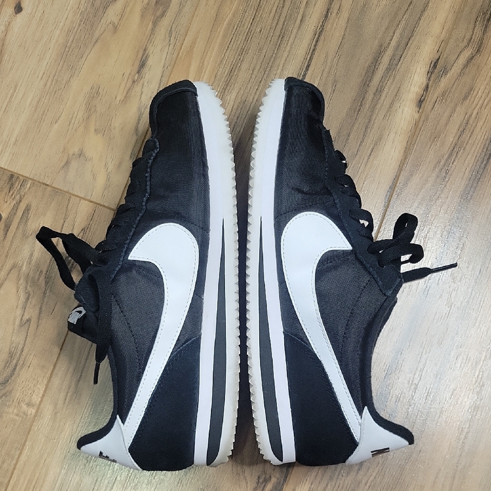 Nike Classic Men's Black and White Canvas Cortez Sneakers - Picture 2 of 16